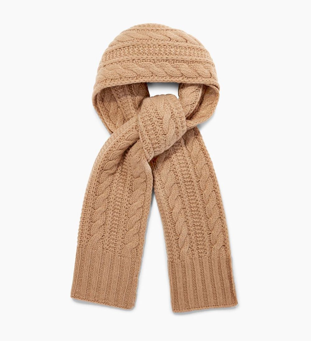 Ugg Kory Cable Knit - Womens Scarfs - Khaki - NZ (5962JRFZH)